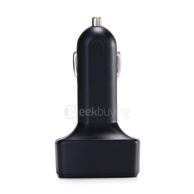 4 In 1 Car Charger Cigarette Lighter Dual USB Ports Voltage Current Meter Tester Adapter High Power - Black