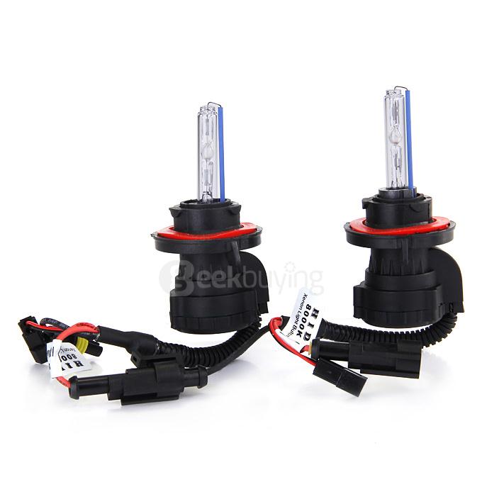 5000K Car H13-3 55W HID Xenon Headlight Light Lamp Bulb Replacement - Black + White ( One Pair )