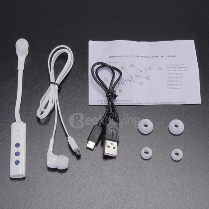 TY-01 Wireless Bluetooth 4.0 Stereo Earphone Fashion Sport Headphone Studio Music Headset with MIC - White