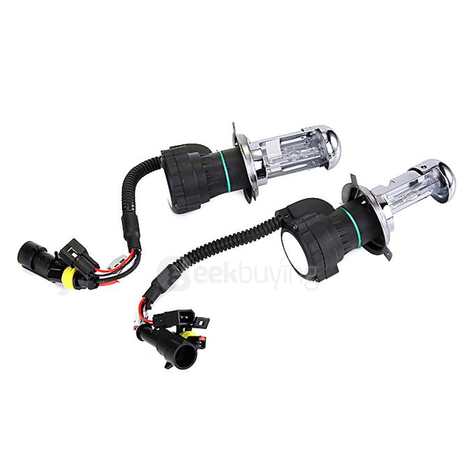 10000K Car H4-3 35W HID Xenon Headlight Light Lamp Bulb Replacement - Black + White ( One Pair )