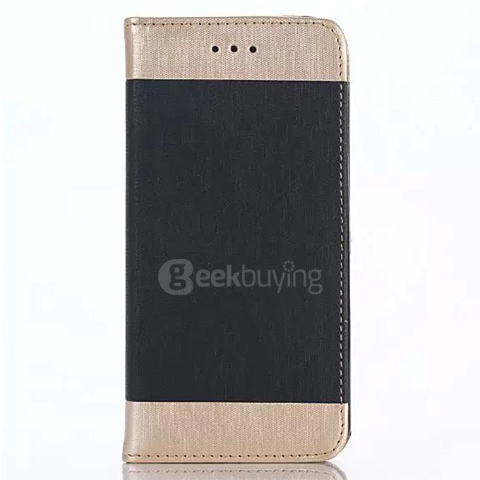 New Style Luxury Golden Filamentous Pattern Wallet Leather Case Cover For Apple iPhone 6s 4.7 inch Phone - Black