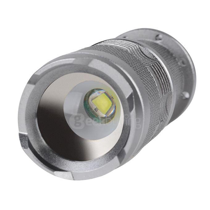 UltraFire SK68XPE 1-LED 400LM 1-Mode Cool White Light Flashlight w/ Clip - Silver