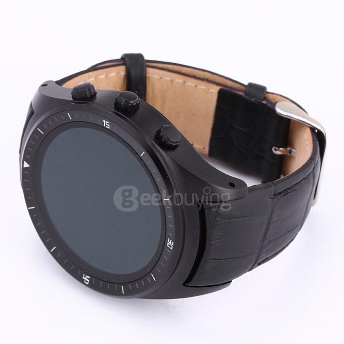 K8 3G Smart Watch Phone Android 4.4 MTK6572 512MB 4GB Heart Rate Monitor FM WiFi GPS Dialer GSM 3G Phone Book Anti Lost - Black