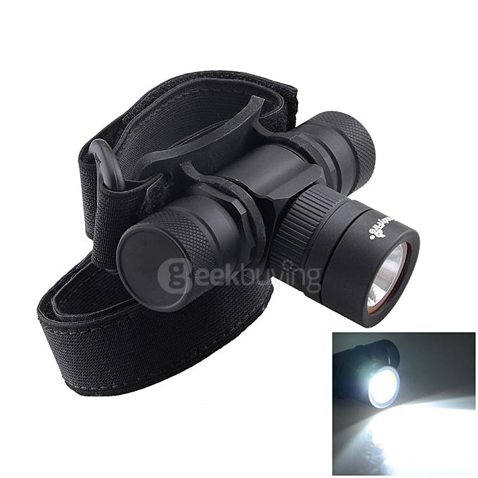 FandyFire CREE XM-L2 T6 1000lm 1-Mode Cool White Light Diving Flashlight w/ Strap - Black