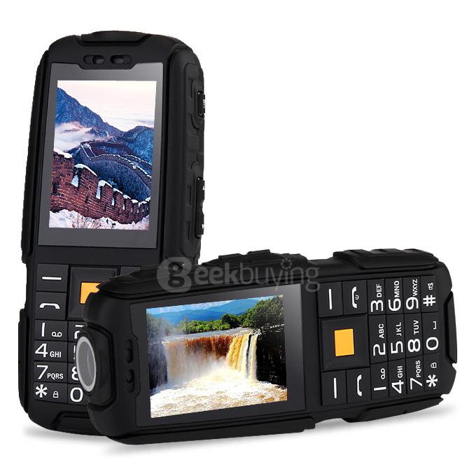 NO.1 A9 4800mAh Battery IP67 Waterproof Phone Dustproof Shockproof Flashlight FM Dual SIM Cards GSM Cell Phone - Black
