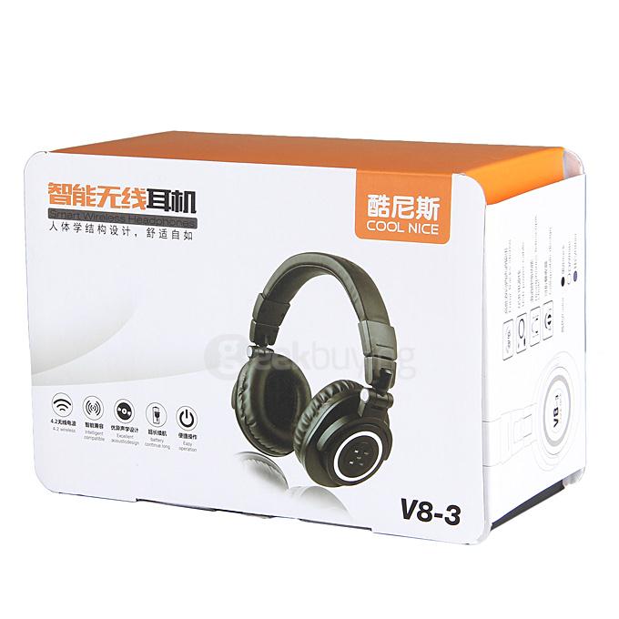 OVLENG V8-3 Foldable Super Bass Wireless Headset Bluetooth 4.0 Games Headphone -Black