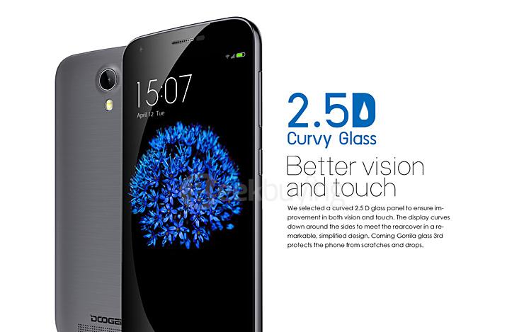 DOOGEE Y100 Plus 5.5inch 64bit 4G Android 5.1 2GB 16GB Smartphone MTK6735 Quad Core 2.5D Corning Gorilla Glass - White