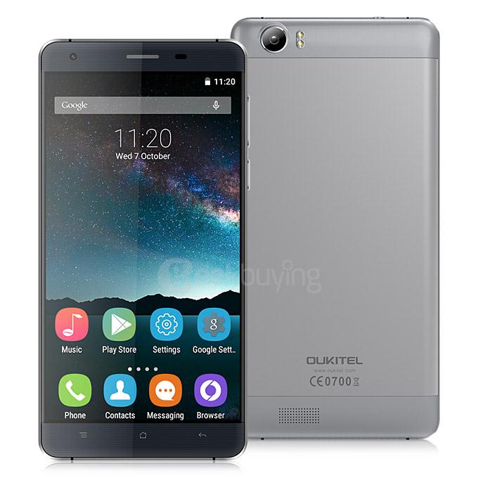 Oukitel K6000 5.5inch IPS HD 4G LTE 6000mAh Android 5.1 Smartphone 64-Bit MT6735 Quad Core 2GB 16GB 13.0MP - Gray