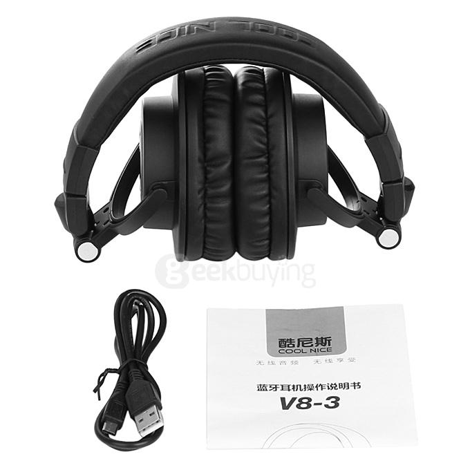 OVLENG V8-3 Foldable Super Bass Wireless Headset Bluetooth 4.0 Games Headphone -Black