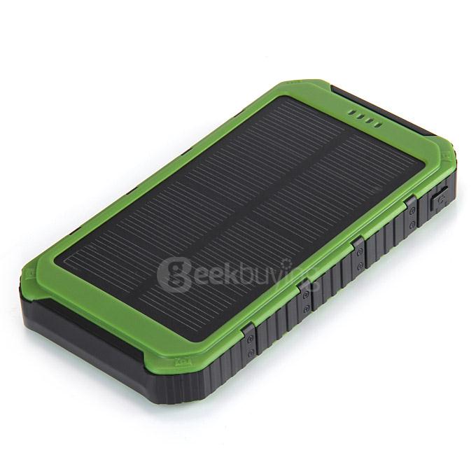 18000mAh Universal Solar Power Panel Charger Dual USB Power Bank for iPhone iPad HTC Lenovo Nokia - Green