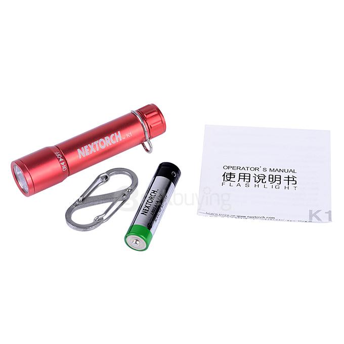 NEXTORCH EDC K1 Portable Mini 40LM White Light Flashlight w/ Key Chain - Red