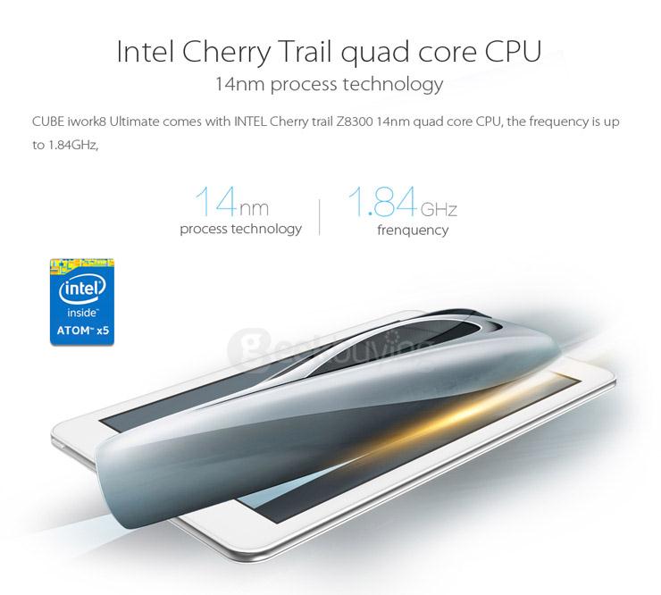 Cube iWork8 Ultimate 8 Inch Windows10 Multi-language Version 2GB/32GB Tablet PC Intel Cherry Trail Z8300 Quad Core 1.84GHz IPS 1280*800 Bluetooth HDMI WiDi - White