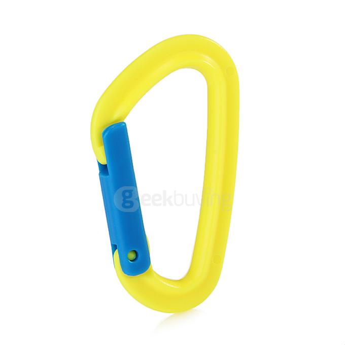 5Pcs No.8 Safety Backpack Buckle Plastic Carabiner Key Chain for Hiking Climbing Backpacking Mountaineering - Yellow