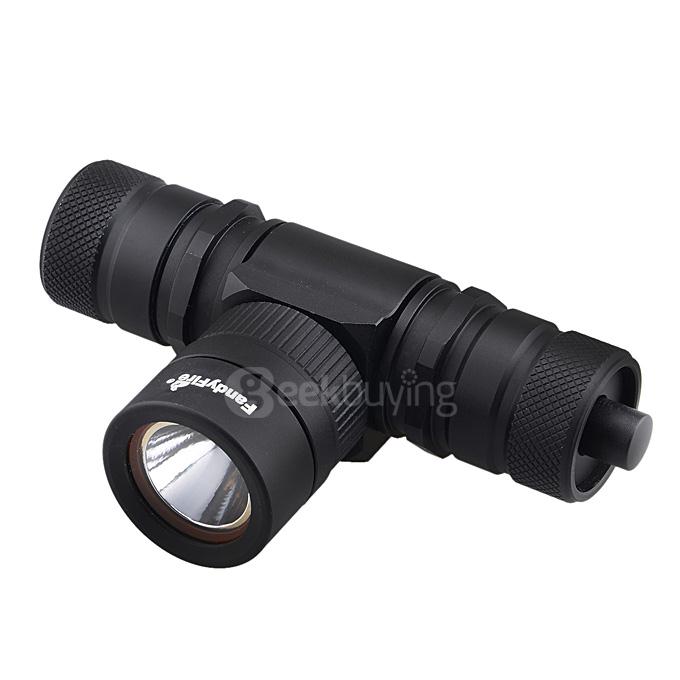 FandyFire CREE XM-L2 T6 1000lm 1-Mode Cool White Light Diving Flashlight w/ Strap - Black