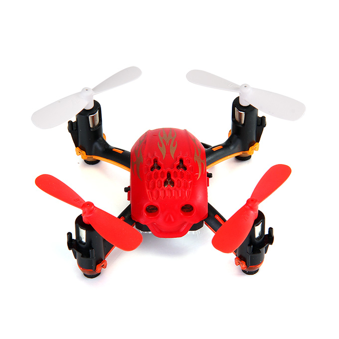 Global Drone GW008 Mini Skull 2.4G 4CH 6Axis Automatic Parallel System 3D Rolling RC Quadcopter - Red