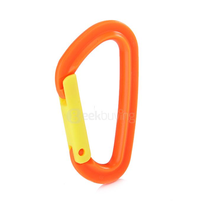 5Pcs Safety Backpack Buckle Plastic Carabiner Key Chain for Hiking Climbing Backpacking Mountaineering - Orange