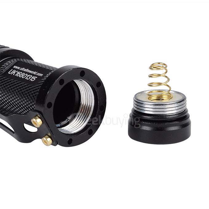 UltraFire SK68XPE 1-LED 400LM 1-Mode Cool White Light Flashlight w/ Clip - Black