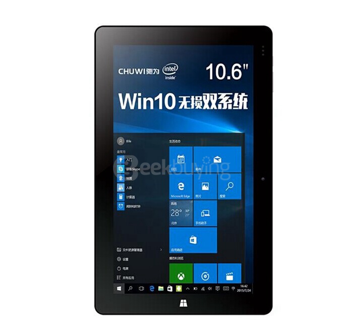 CHUWI Vi10 Pro 10.6 Inch Dual OS Windows8.1 + Android4.4 Tablet PC 2GB/64GB Intel Z3736F Quad Core 2.16GHz IPS 1366*768 Bluetooth HDMI WiFi - Black