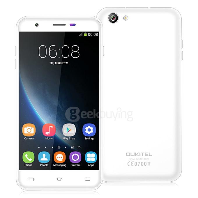 Oukitel U7 Pro 5.5inch IPS HD Android 5.1 1GB RAM 8GB ROM Smartphone MT6580 Quad Core 1.3GHz 13.0MP 3G GPS - White