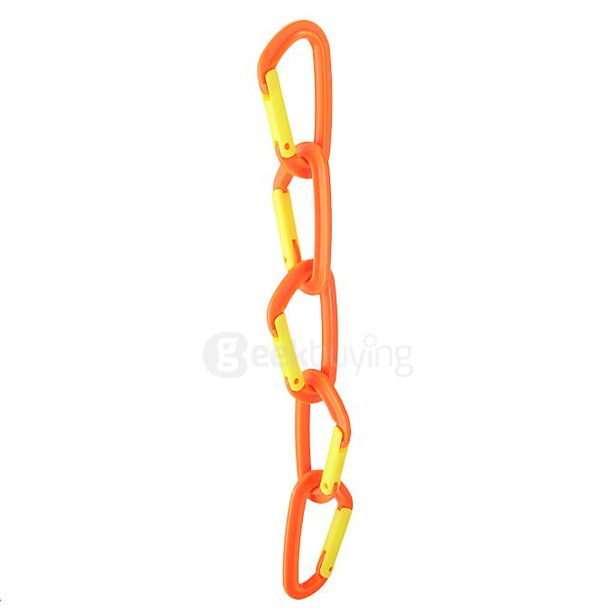 5Pcs Safety Backpack Buckle Plastic Carabiner Key Chain for Hiking Climbing Backpacking Mountaineering - Orange