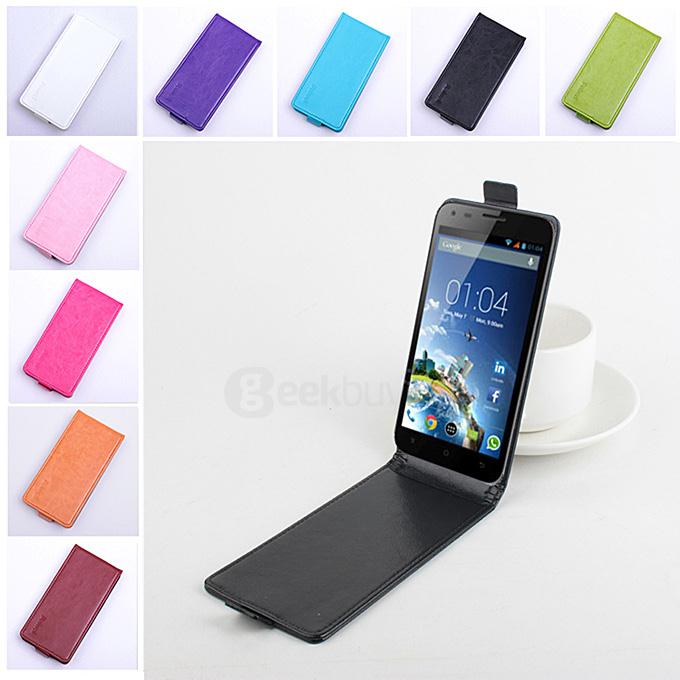 Baiwei Protective Hard Cover Up&Down Flip Stand Leather Case with Back Shell for KAZAM TROOPER X5.0 - Orange