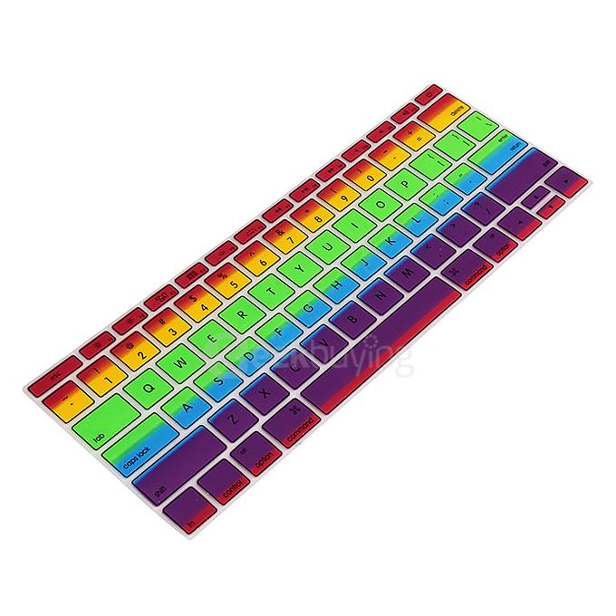Waterproof Dustproof Silicone Keyboard Protective Film Protector Cover for 12inch US Apple Macbook - Rainbow Colors