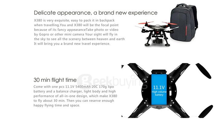 XK DETECT X380-B 1080P HD Camera GPS Compass Headless Mode RC Quadcopter Mode 2 RTF