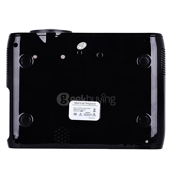UHAPPY U80 HD Home Projector 800x480 1000LM Multimedia Projector USB/HDMI/TV/DTV/AV/YPBPR/VGA Input -Black