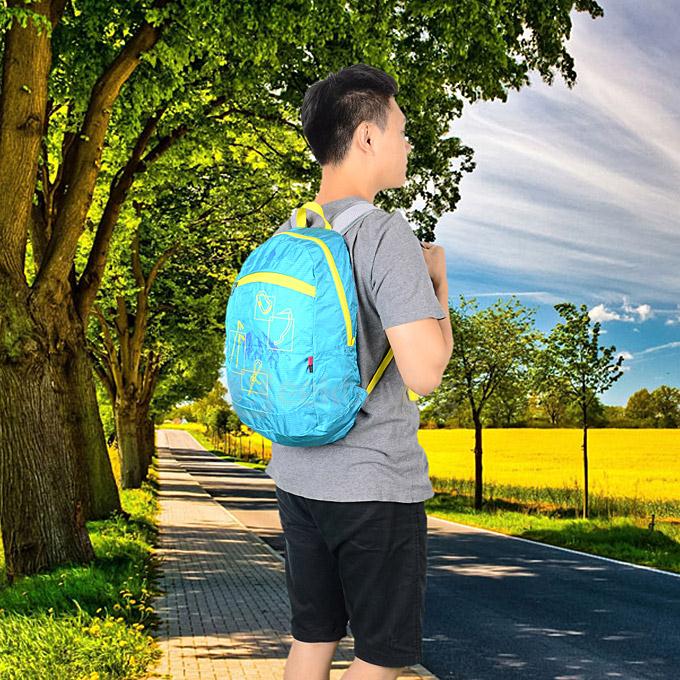 HASKY 0974 Outdoor Sports Foldable Water Resistant Nylon Backpack - Blue (20L)