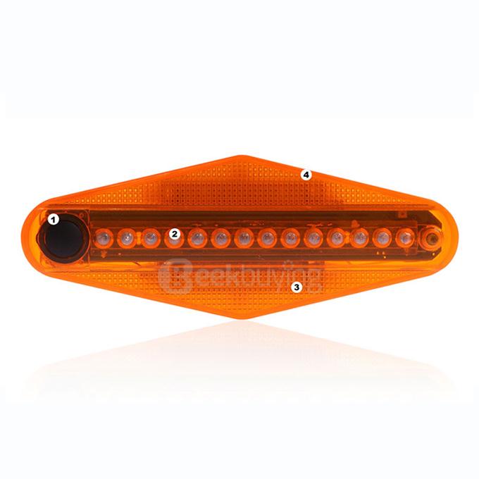 CHT-0309 14 LED 40 Design Patterns Bike Bicycle Wheel Spoke Light - Orange