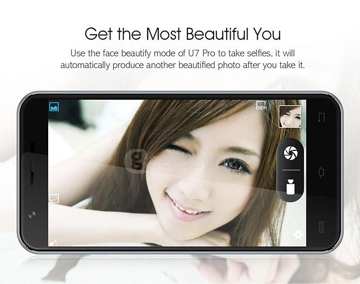 Oukitel U7 Pro 5.5inch IPS HD Android 5.1 1GB RAM 8GB ROM Smartphone MT6580 Quad Core 1.3GHz 13.0MP 3G GPS - White
