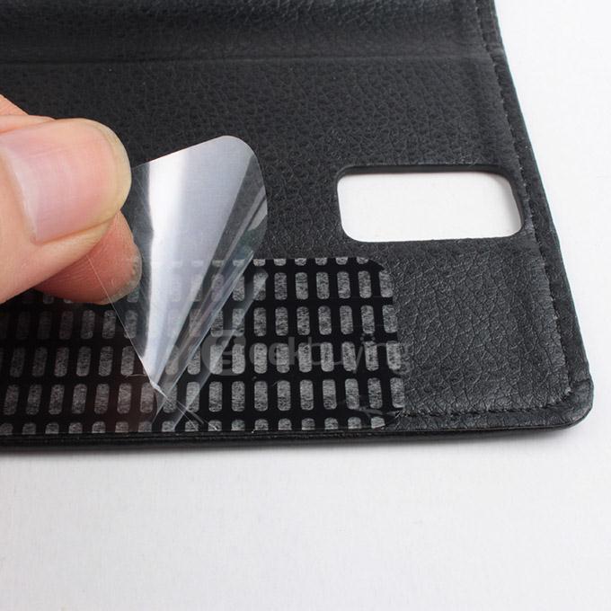LingMao Protective Hard Cover Flip Stand Leather Case with Card Slots for Mijue M880 - Black