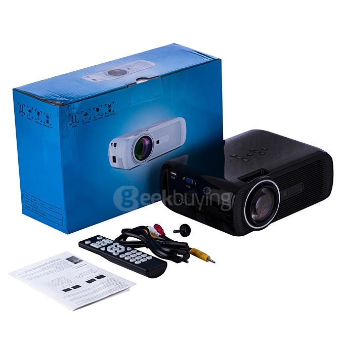 UHAPPY U80 HD Home Projector 800x480 1000LM Multimedia Projector USB/HDMI/TV/DTV/AV/YPBPR/VGA Input -Black