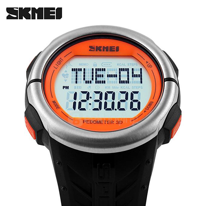 SKMEI 1058 Multifunction 50M Waterproof LED Digital Men Women Watch Heart Rate Monitor Pedometer Sport Watches Calorie Counter - Orange