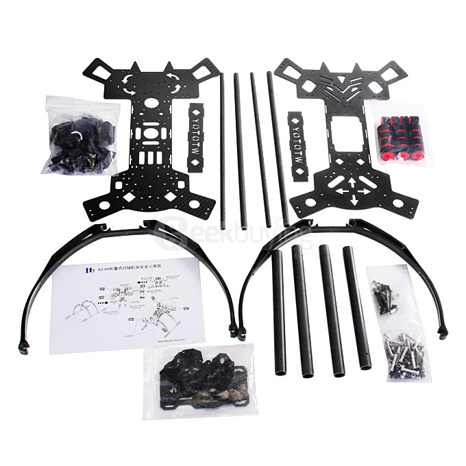 H4 4Axis 660mm Foldable Carbon Fiber Alien Quadcopter Frame Kit