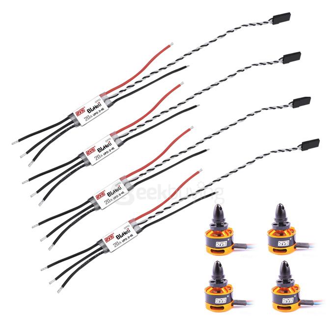 DYS BL20A Mini 20A BLHeli ESC OPTO 2-4S for QAV160/180/250/300/330 DYS BE1806 2300KV Brushless Motor 2-3S