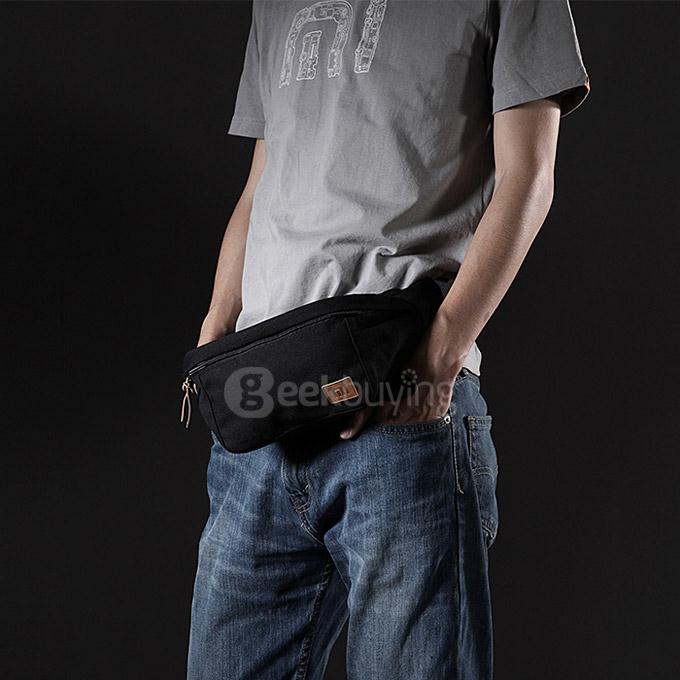 Original Xiaomi Bag Simple Canvas Waist Bag Casual Style - Black