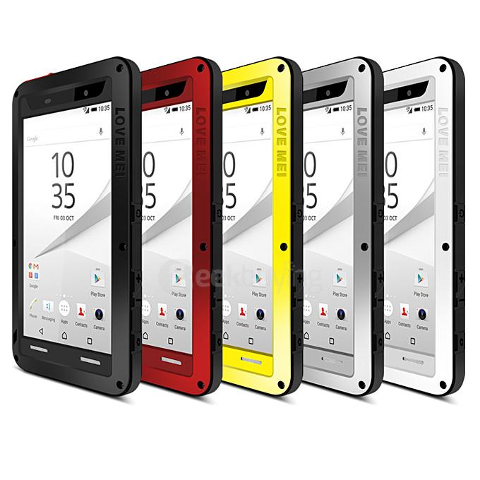 Lovemei Aluminum Powerful Shockproof Gorilla Glass Metal Case Protective Cover for SONY Xperia Z5/Premium/Compact -Black