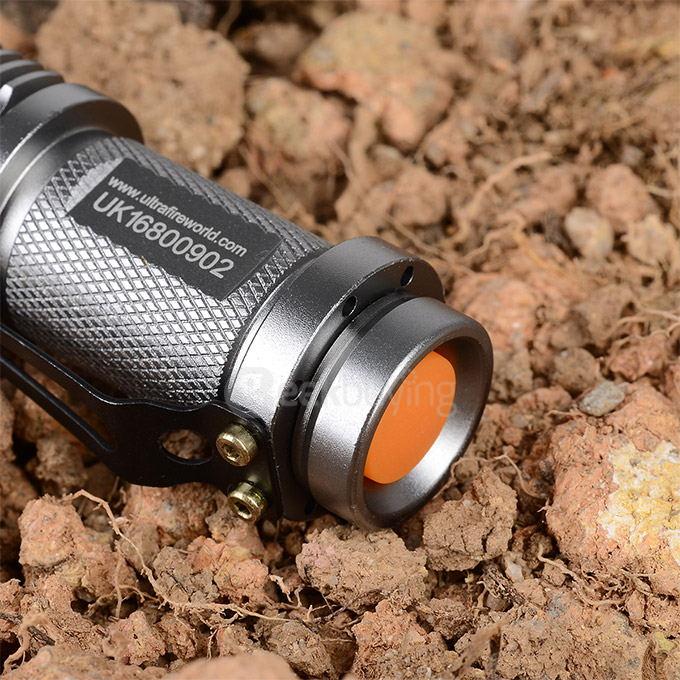 UltraFire SK68XPE 1-LED 400LM 1-Mode Cool White Light Flashlight w/ Clip - Silver
