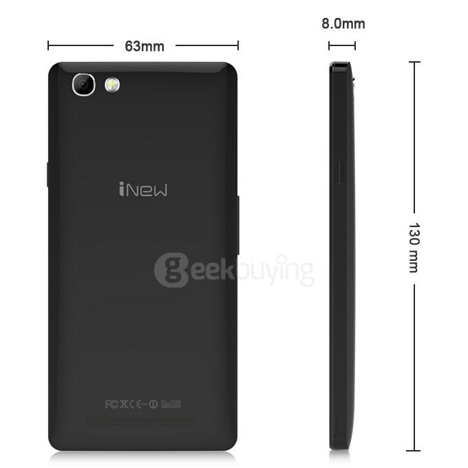 iNew U3 4G LTE 4.5inch Android 5.1 Smartphone 64bit MTK6735 Quad Core 1.0Ghz 1GB RAM 8GB ROM WiFi Direct - Black