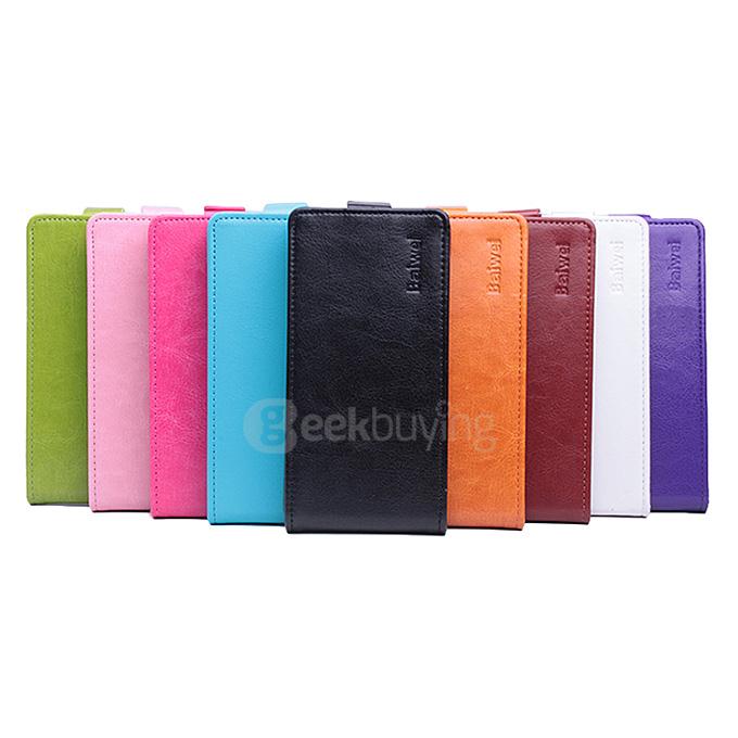 Baiwei Protective Hard Cover Up&Down Flip Stand Leather Case with Back Shell for KAZAM TROOPER X5.0 - Orange