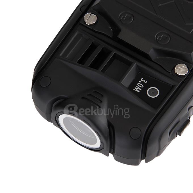 NO.1 A9 4800mAh Battery IP67 Waterproof Phone Dustproof Shockproof Flashlight FM Dual SIM Cards GSM Cell Phone - Black