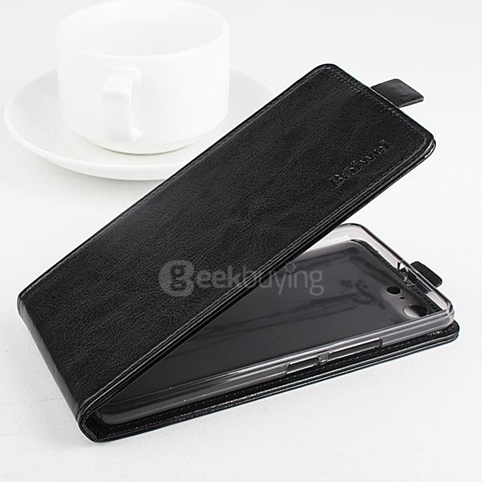 Baiwei Protective Hard Cover Up&Down Flip Stand Leather Case with Back Shell for GIONEE M5 5.5inch - Black