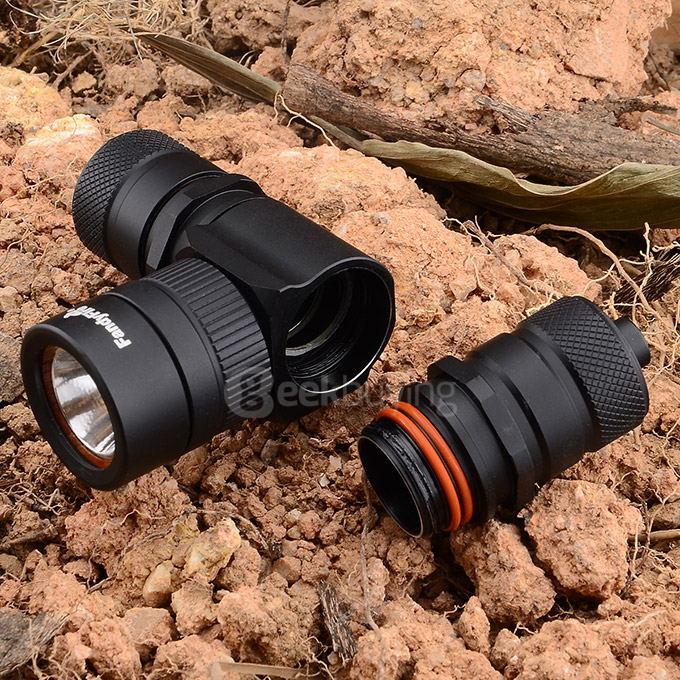 FandyFire CREE XM-L2 T6 1000lm 1-Mode Cool White Light Diving Flashlight w/ Strap - Black