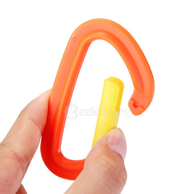 5Pcs Safety Backpack Buckle Plastic Carabiner Key Chain for Hiking Climbing Backpacking Mountaineering - Orange