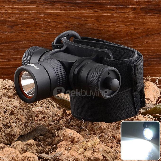 FandyFire CREE XM-L2 T6 1000lm 1-Mode Cool White Light Diving Flashlight w/ Strap - Black