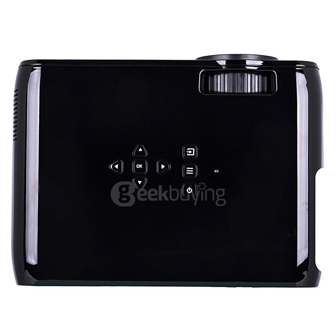 UHAPPY U80 HD Home Projector 800x480 1000LM Multimedia Projector USB/HDMI/TV/DTV/AV/YPBPR/VGA Input -Black