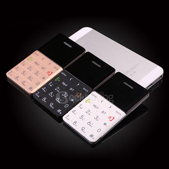 Qmart Q5 Ultra Thin Slim 1.0inch Mini Pocket Card Cell Phone Bluetooth Built-in Battery Anti-lost Remote Capture -White