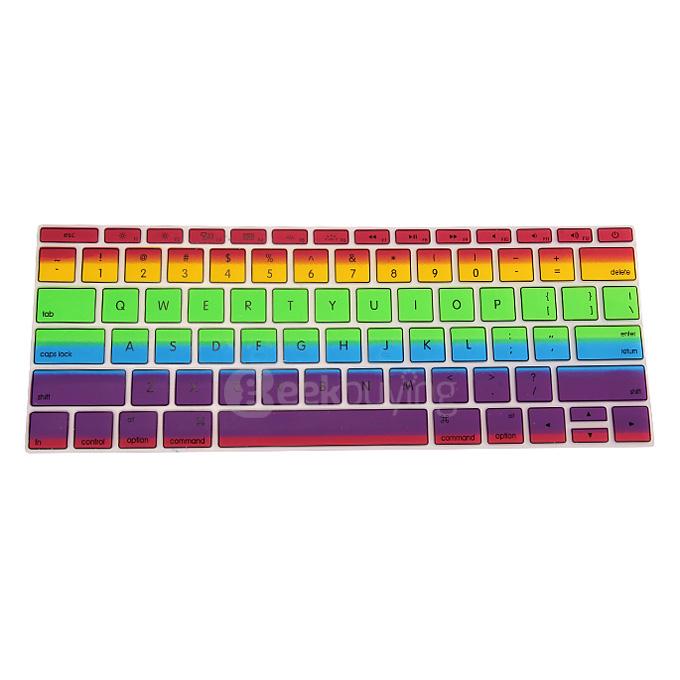 Waterproof Dustproof Silicone Keyboard Protective Film Protector Cover for 12inch US Apple Macbook - Rainbow Colors