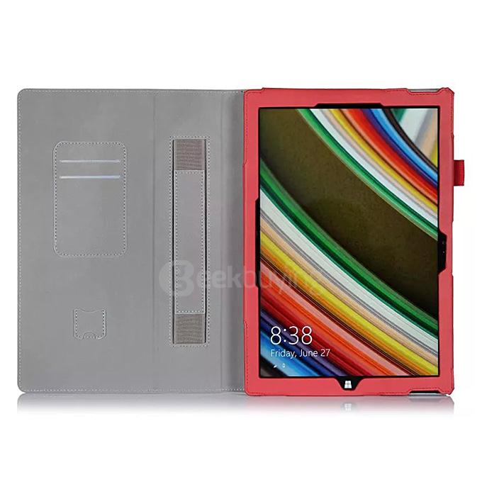 New Professional Slim PU Leather Folio Case for Microsoft Surface Pro 4 12.3 Inch Tablet PC - Red